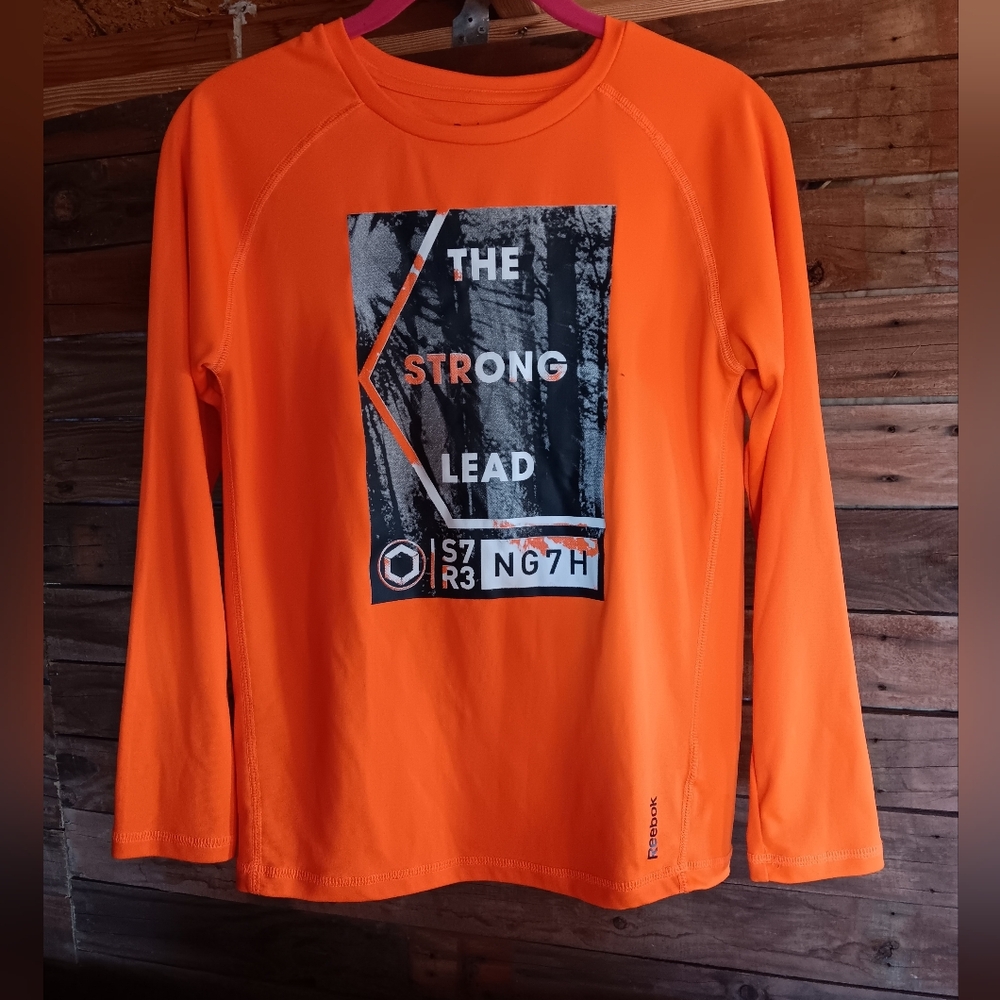 Reebok Boy's Orange Long Sleeve Graphic Tee